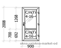 Двери входные, REHAU EURO 70 цвет- двусторонний коричнево-чёрный 900х2008